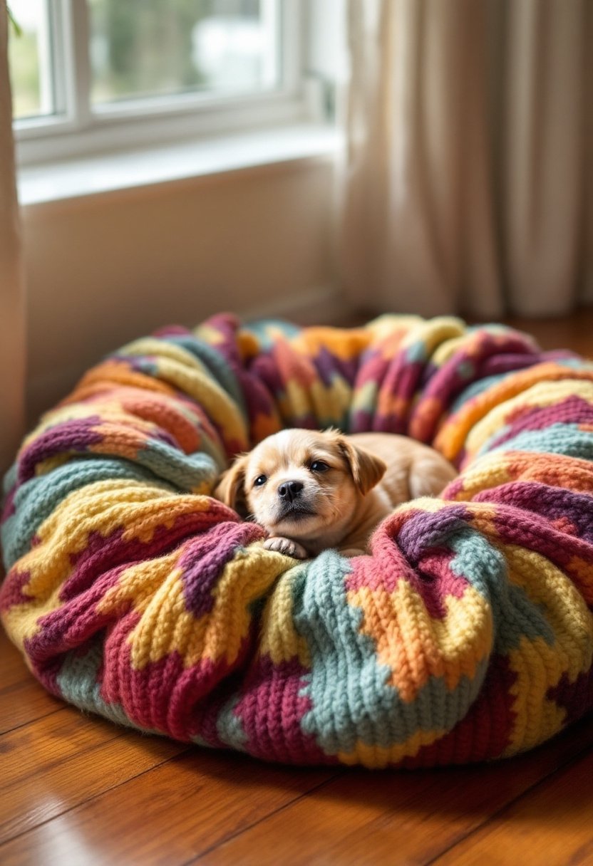 25 Diy Dog Bed Ideas 14 Cozy warm knitted retreat