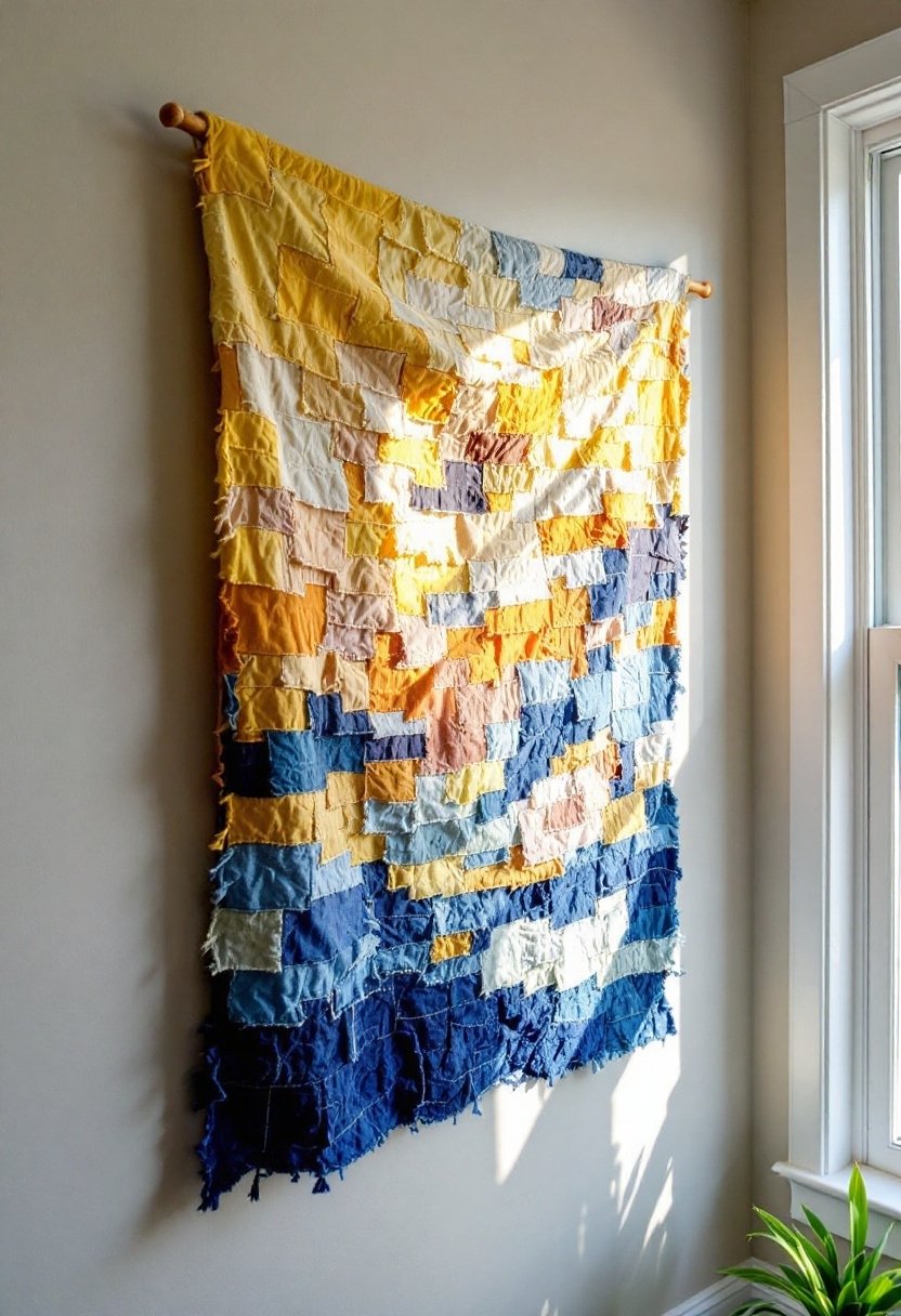 20 Diy Wall Art Ideas That Instantly Transform Any Room 11 Fabric scraps wall decoration