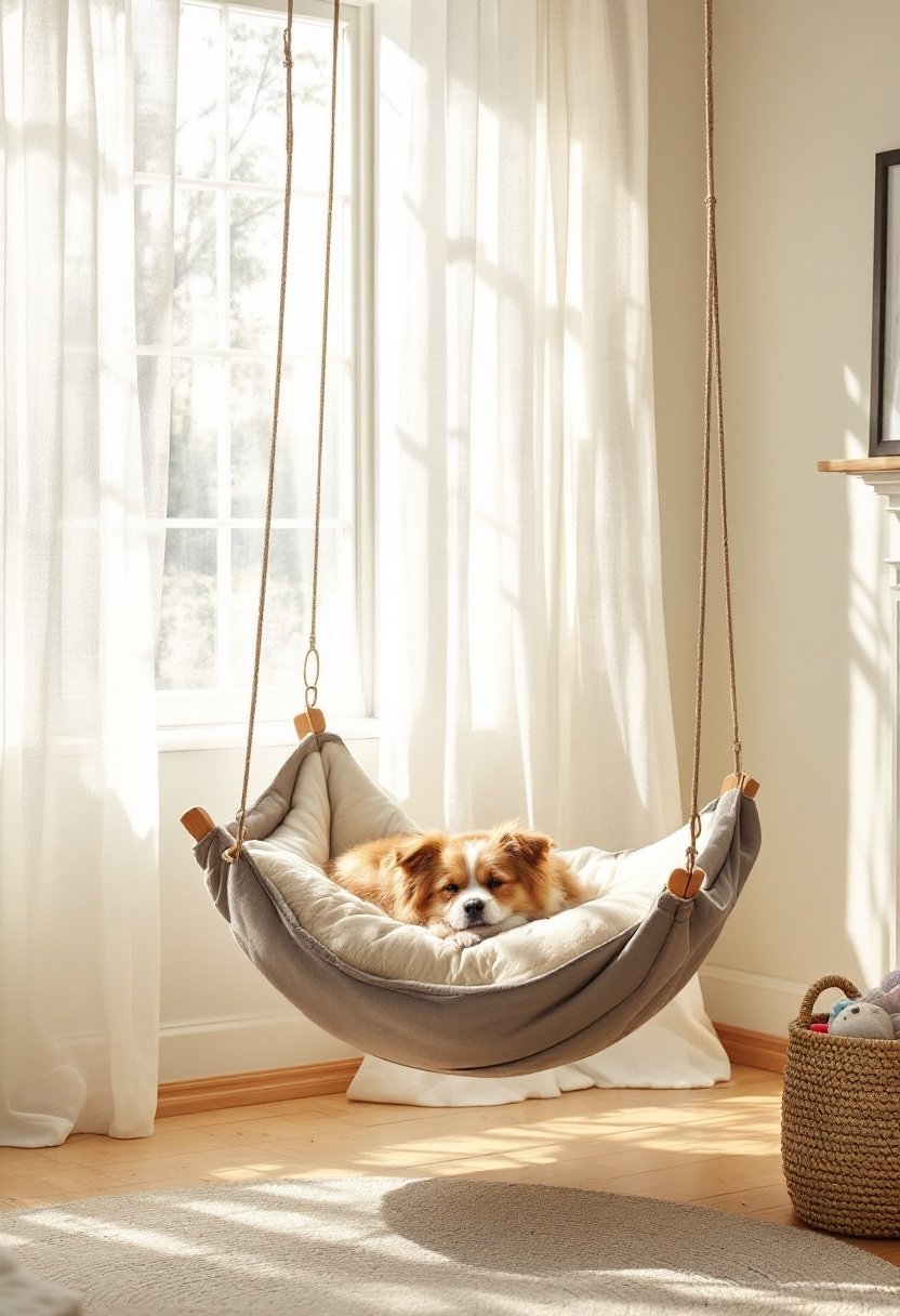 25 Diy Dog Bed Ideas 11 Hammock style pet sleeping solution