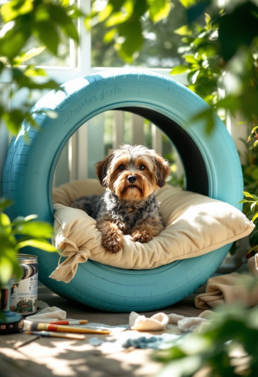 25 Diy Dog Bed Ideas 12 Recycled tire dog bed