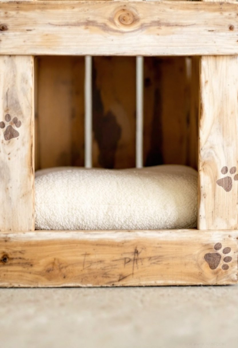 25 Diy Dog Bed Ideas 1 Rustic wooden dog bed