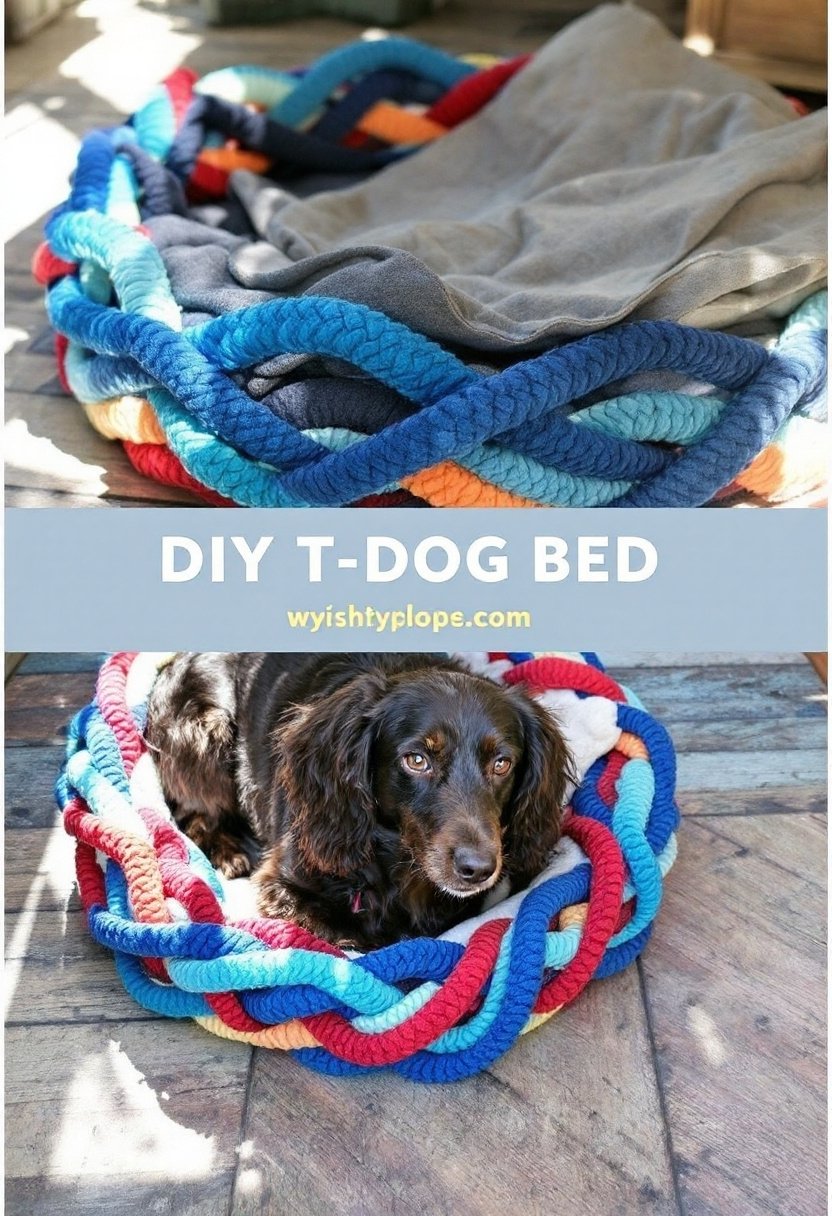 25 Diy Dog Bed Ideas 8 T shirt rope dog bed