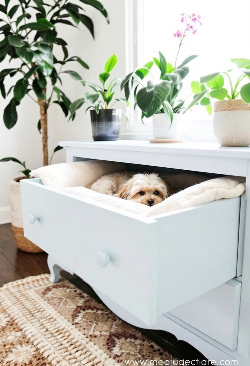 25 Diy Dog Bed Ideas 6 Upcycled dresser drawer bed