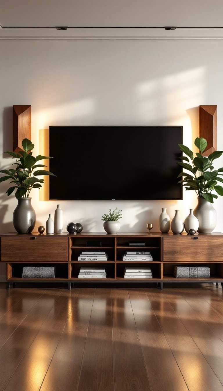 21 Tv Stand Decor Ideas 12 Balance and harmony achieved