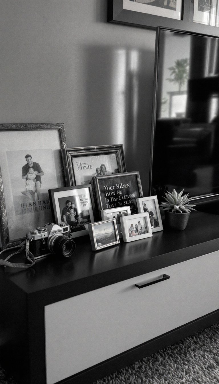 21 Tv Stand Decor Ideas 9 Cherish meaningful personal items