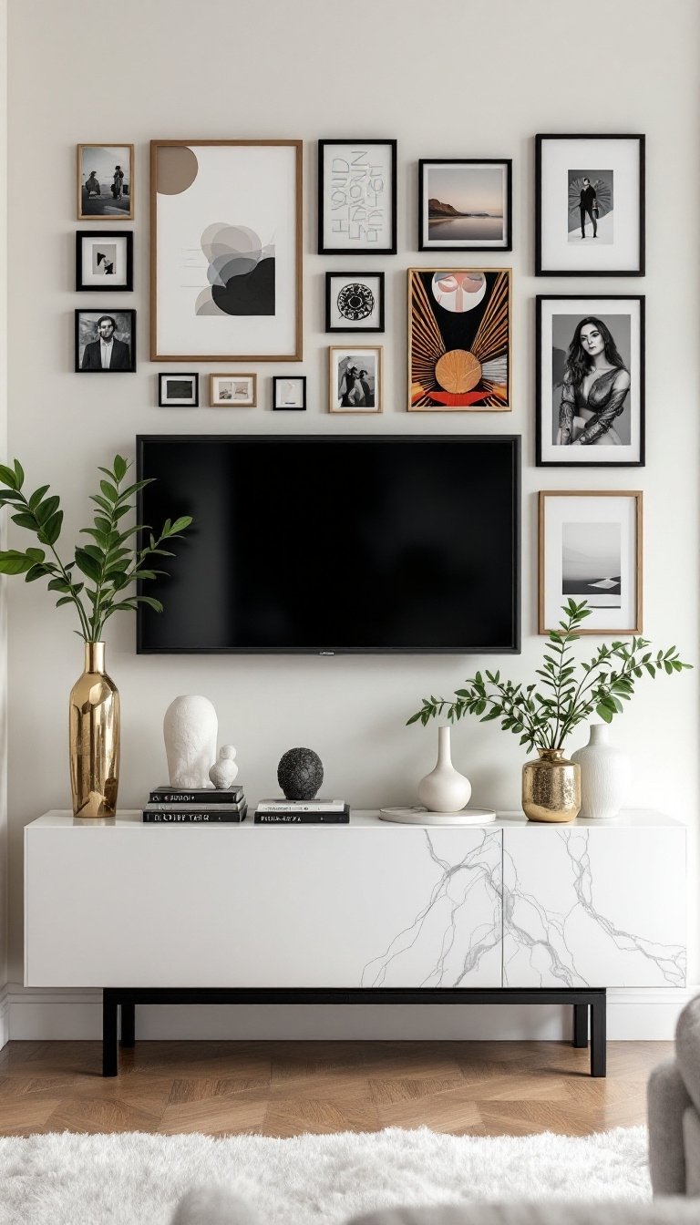 21 Tv Stand Decor Ideas 17 Display art creatively together