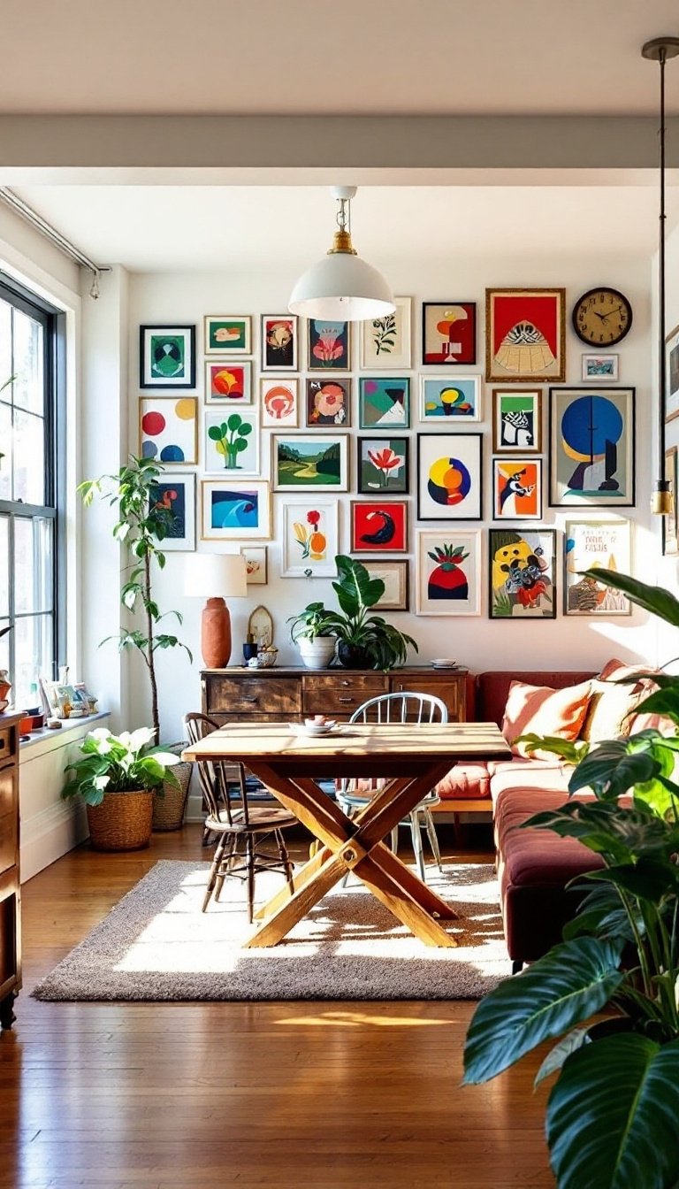 15 Small Living Room/Dining Room Combo Ideas 15 Expressive art display ideas