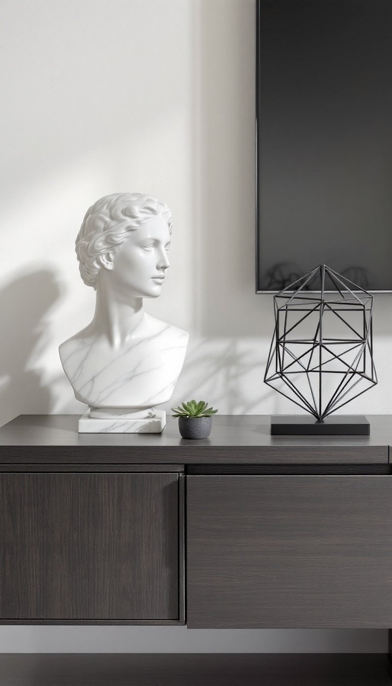 21 Tv Stand Decor Ideas 22 Incorporate three dimensional designs