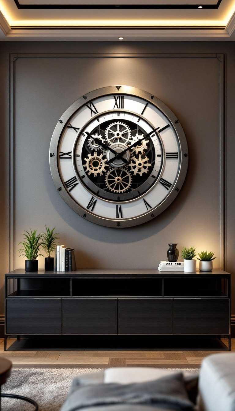 21 Tv Stand Decor Ideas 20 Select a stylish timepiece