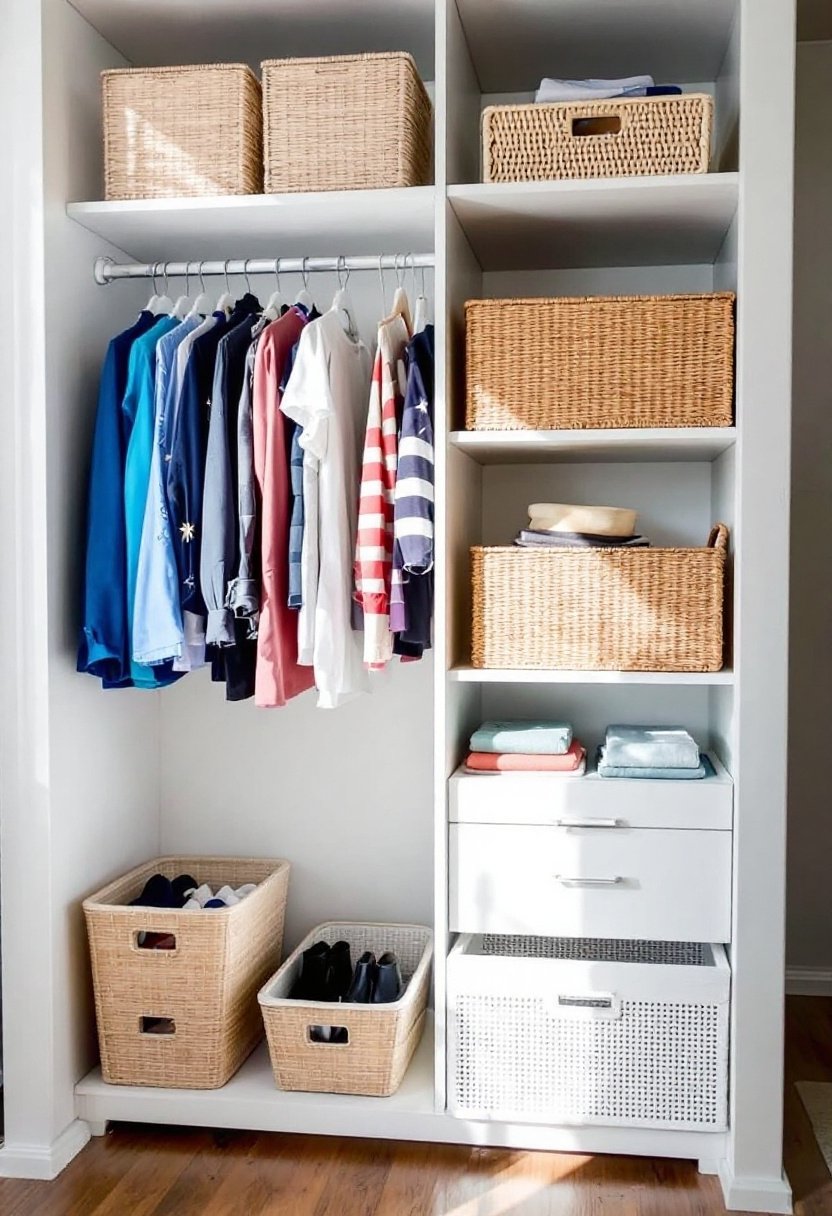 15 Ikea Pax Hacks For A Dream Closet 8 Baskets and bins organization