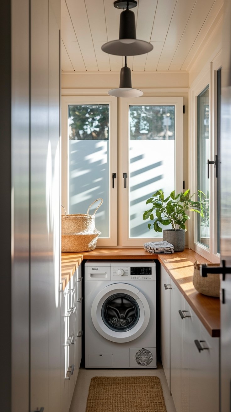 21 Inspiring Small Laundry Room Ideas 21 Brighten laundry with lighting