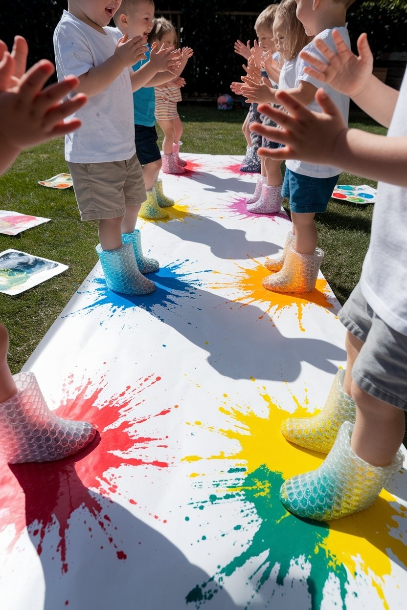 15 Easy Kids Art Projects That Keep Them Busy For Hours 11 Bubble wrap art activity