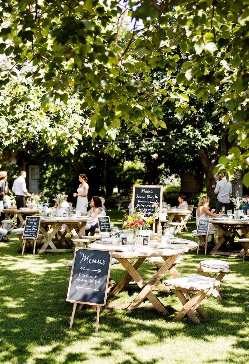 25 Backyard Wedding Ideas On A Budget 14 Chalkboards enhance wedding experience
