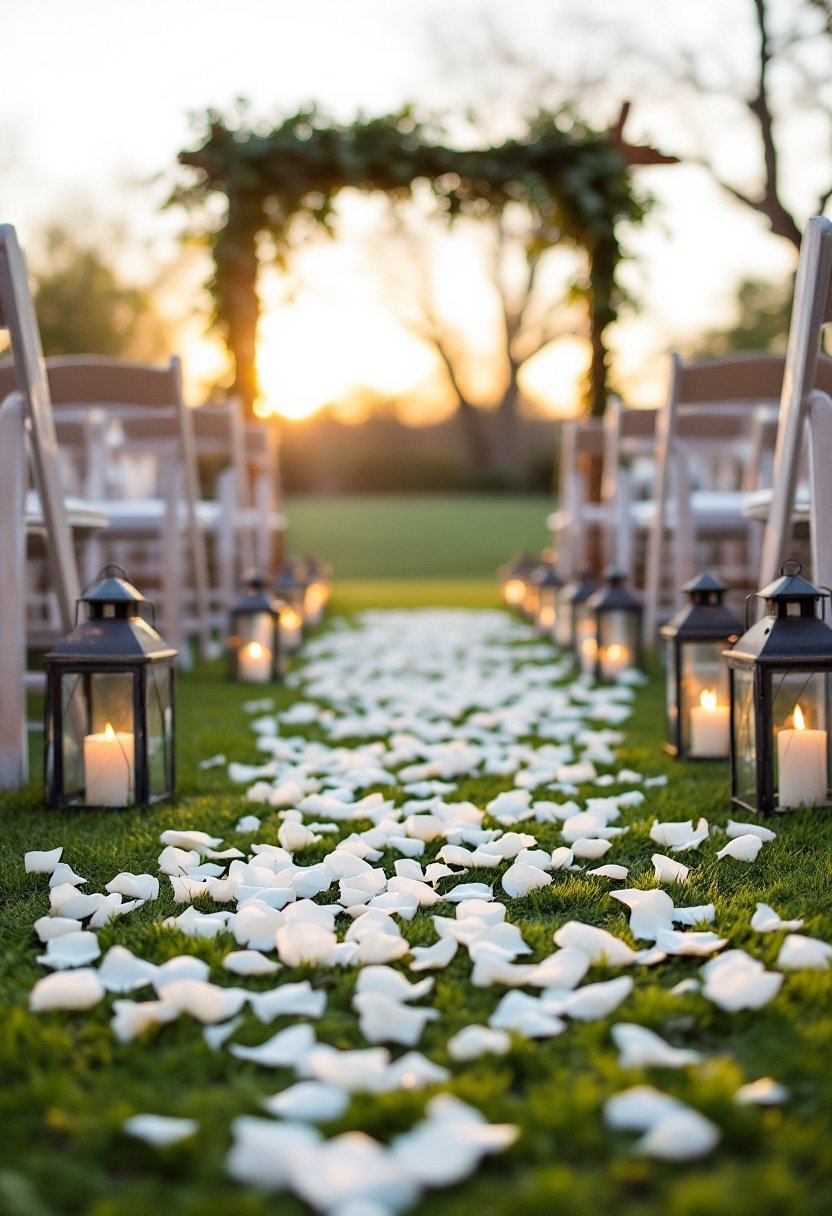 25 Backyard Wedding Ideas On A Budget 20 Charming aisle with petals