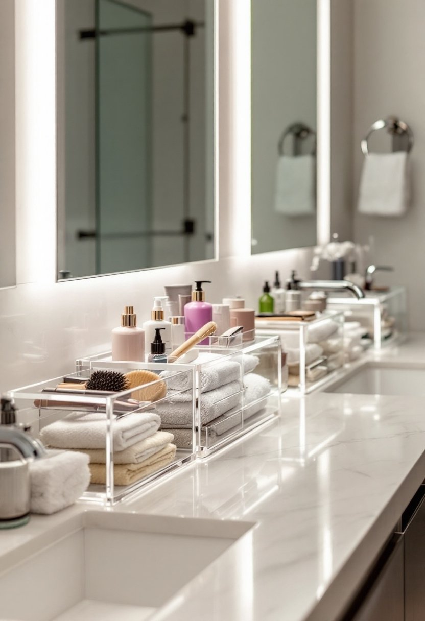 15 Clever Small Bathroom Storage Solutions 8 Clear acrylic countertop organizers