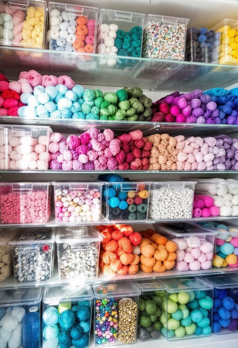 21 Craft Closet Organization Hacks You'Ll Love 2 Clear bins enhance organization