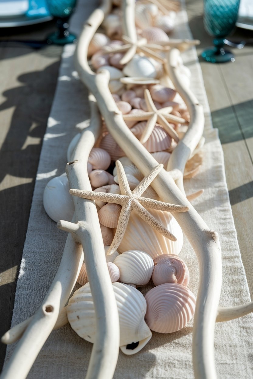 15 Stunning Seashell Crafts For Coastal Home Decor 12 Coastal driftwood seashell centerpieces