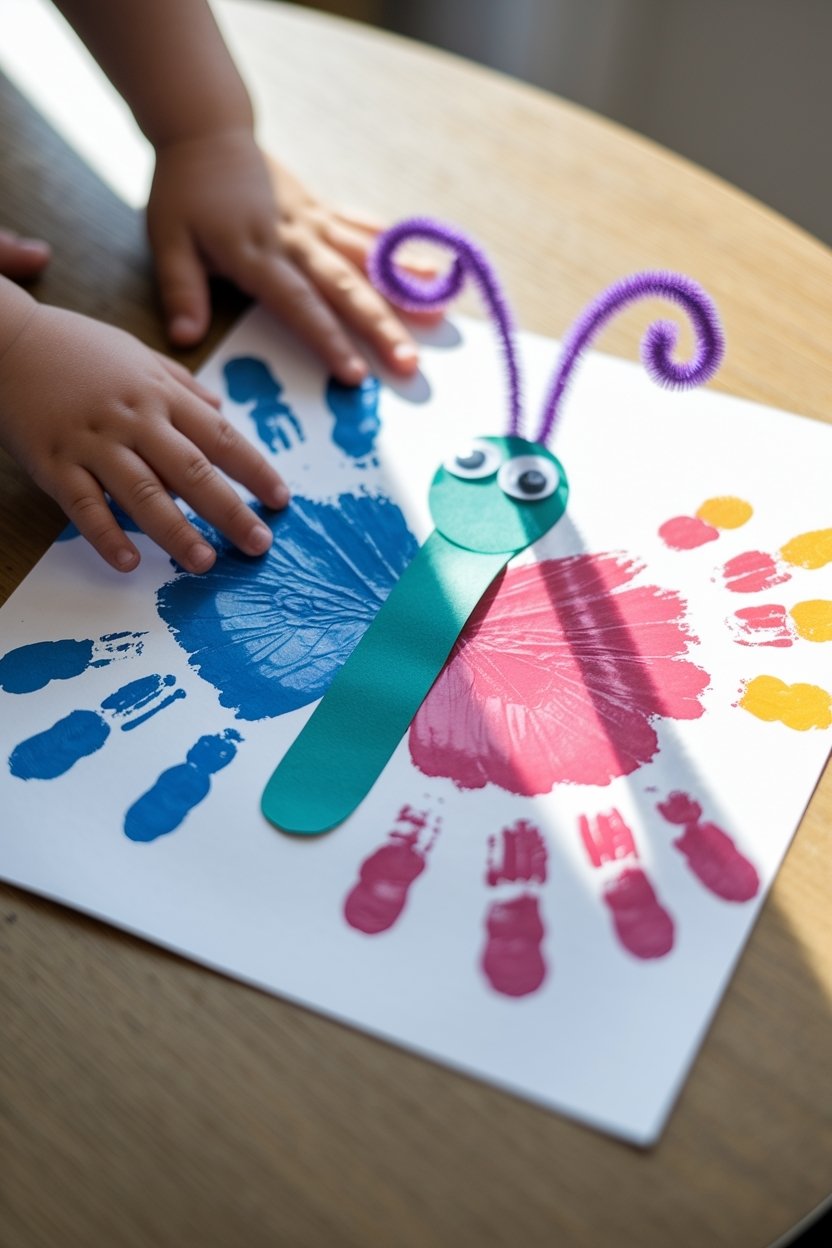 10 Butterfly Crafts For Kids That Spark Creativity 10 Colorful handprint butterfly art