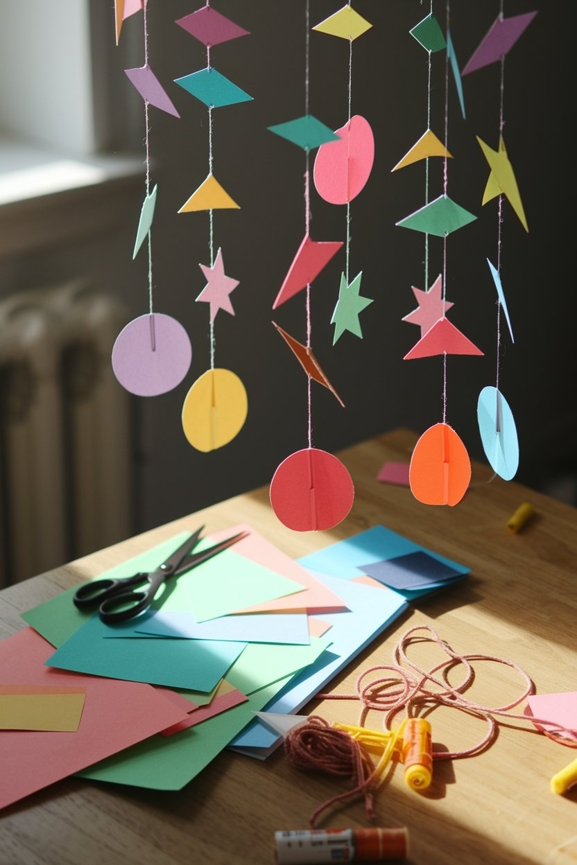 21 Easy Diy Paper Crafts Perfect For Beginners 13 Colorful paper mobile decorations