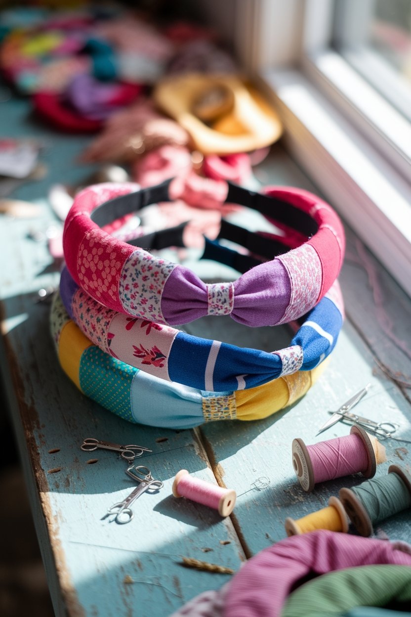 20 Scrap Fabric Projects You Can Sew In An Afternoon 9 Colorful scrappy headbands project