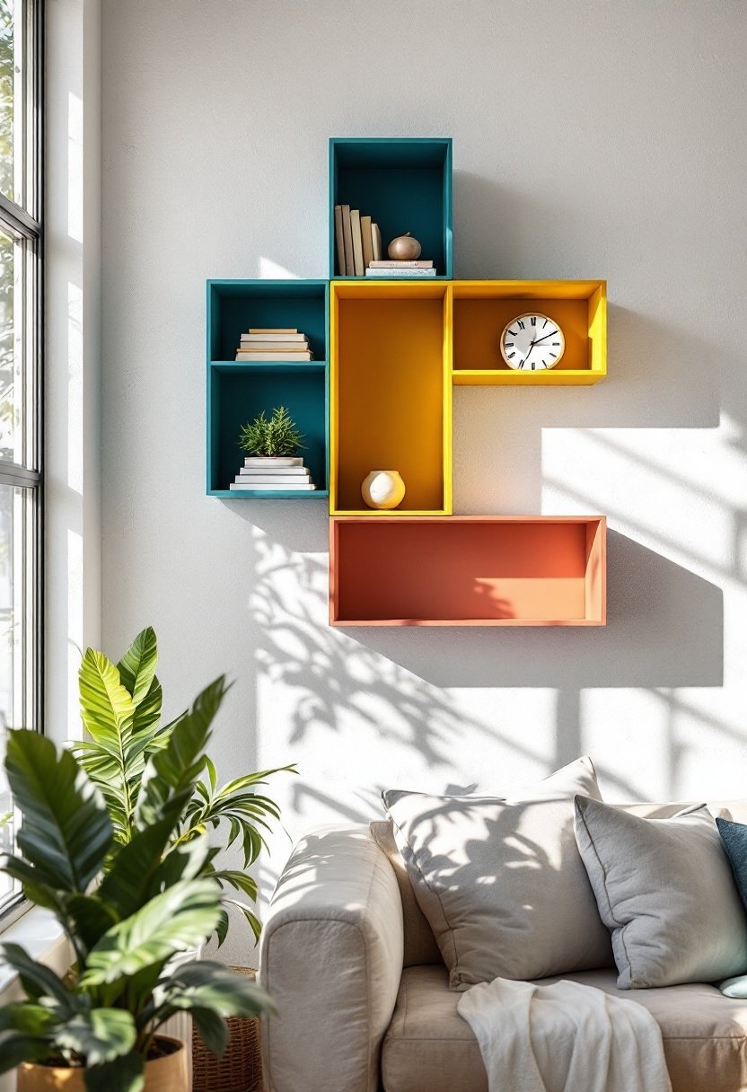 20 Modern Wall Shelf Ideas For Any Room 20 Colorful shelves for mood
