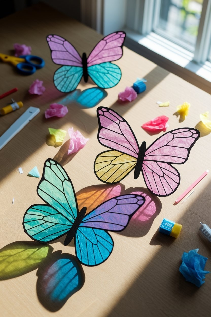 10 Butterfly Crafts For Kids That Spark Creativity 5 Colorful translucent butterfly wings