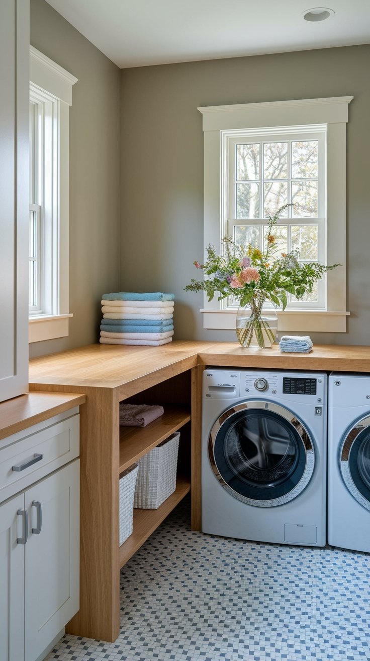 21 Inspiring Small Laundry Room Ideas 5 Convenient folding table solution