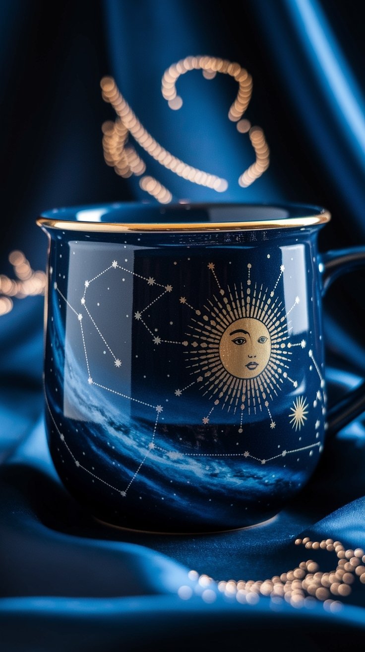 20 Beautiful Mug Painting Ideas 21 Cosmic art mug design