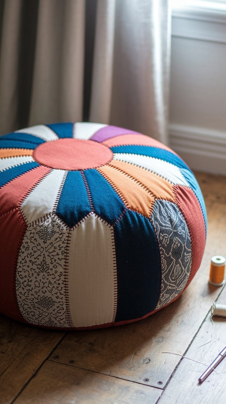 25 Dollar Tree Diy Crafts For Adults 13 Cozy fabric pouf creation