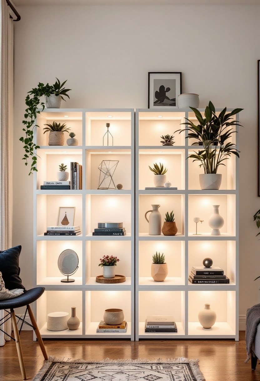 20 Stylish Ikea Kallax Ideas For Storage 19 Cozy led lit kallax displays