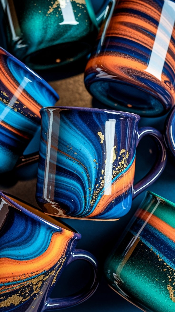 20 Beautiful Mug Painting Ideas 7 Creative expression through abstraction