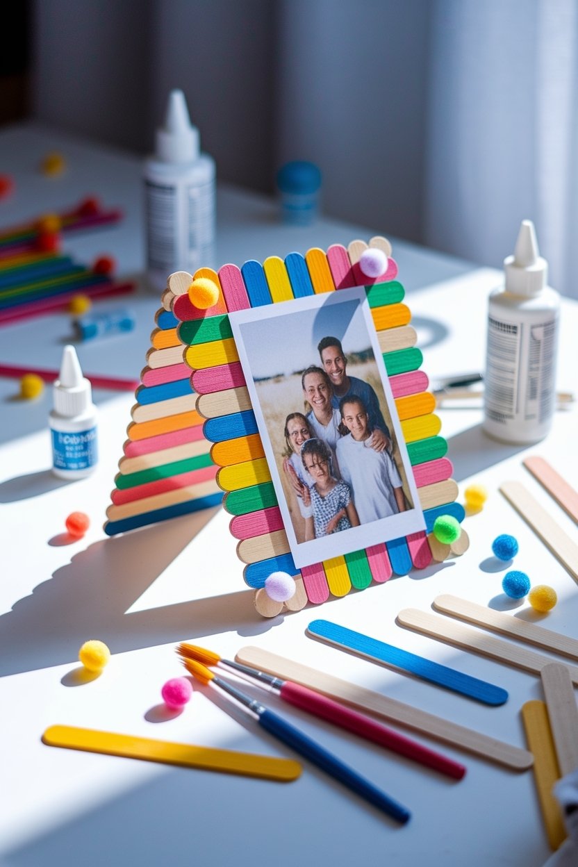 15 Creative Popsicle Stick Crafts For Kids And Adults 11 Creative popsicle stick photo holder