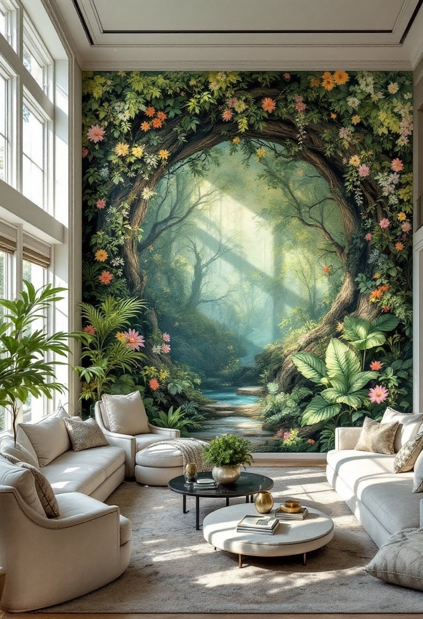 20 Stunning Living Room Wall Decor Ideas 10 Customizable hand painted murals