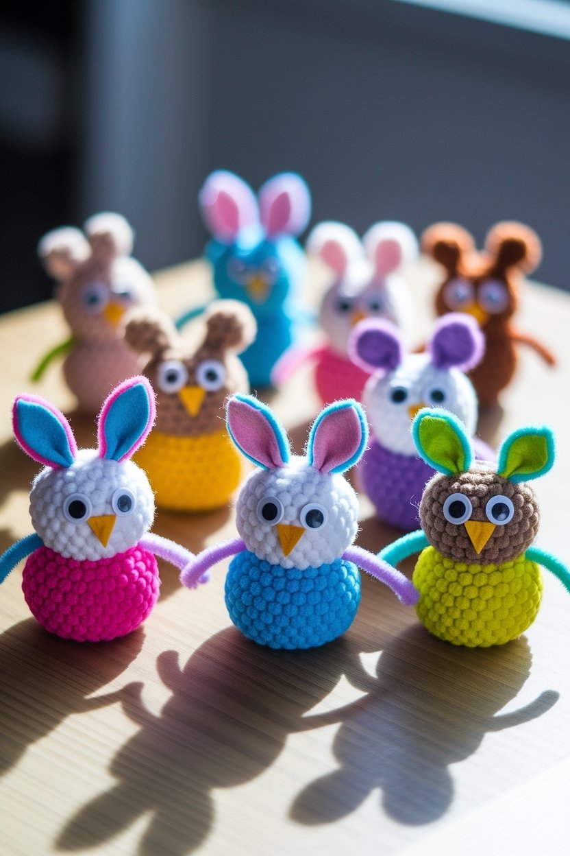 12 Fun Pom Pom Crafts To Brighten Up Your Day 5 Cute pom pom animals