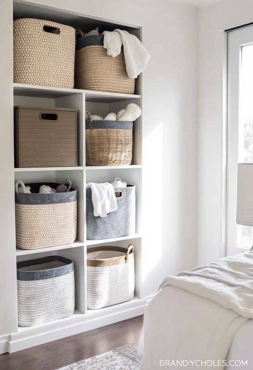 15 Budget-Friendly Small Bedroom Makeover Ideas 12 Decorative storage for organization