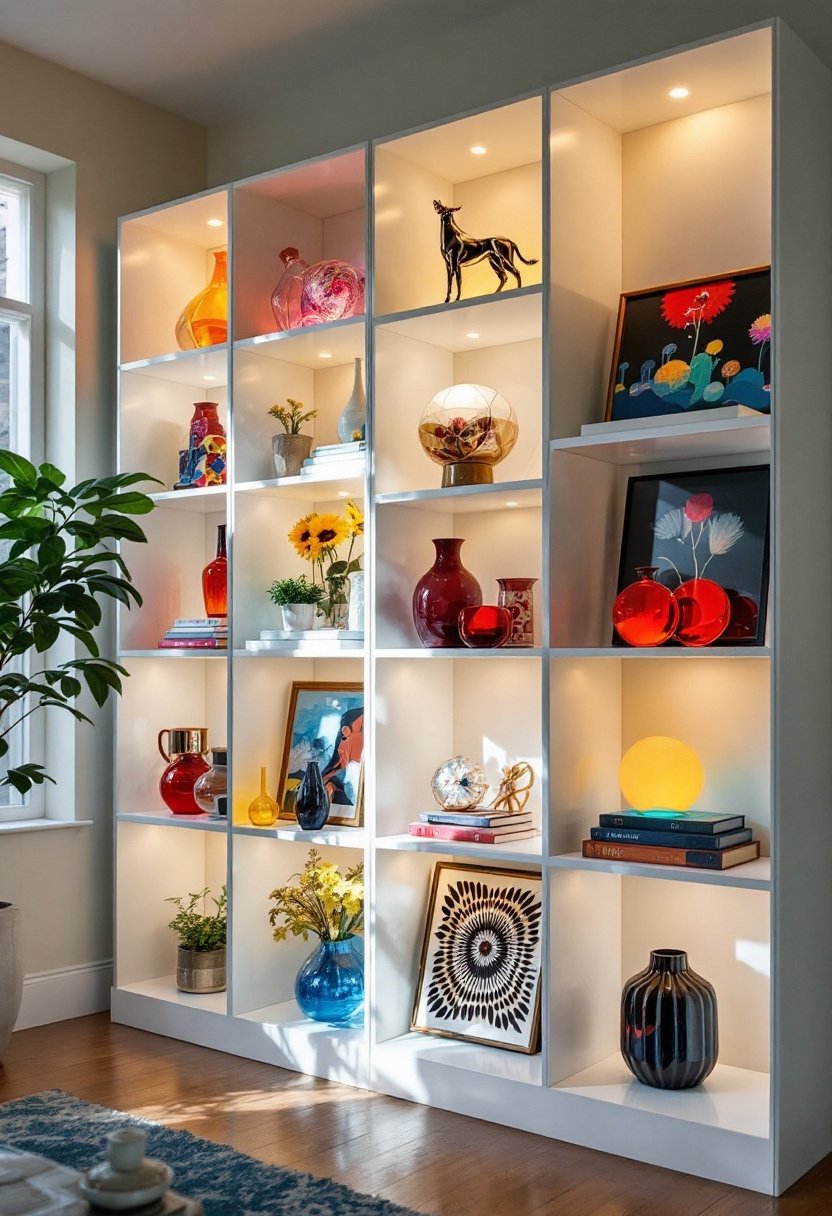 20 Stylish Ikea Kallax Ideas For Storage 17 Display collectibles creatively arranged