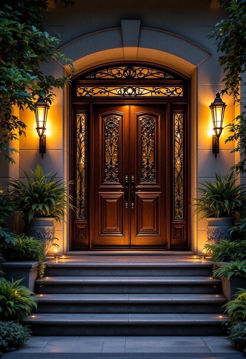15 Beautiful Front Door Entryway Ideas 7 Enhance entryway with lighting