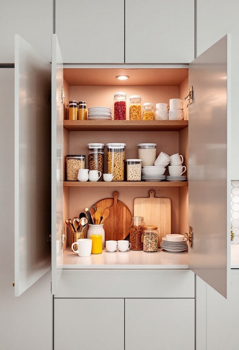 17 Brilliant Kitchen Cabinet Organization Hacks 18 Eye level item organization