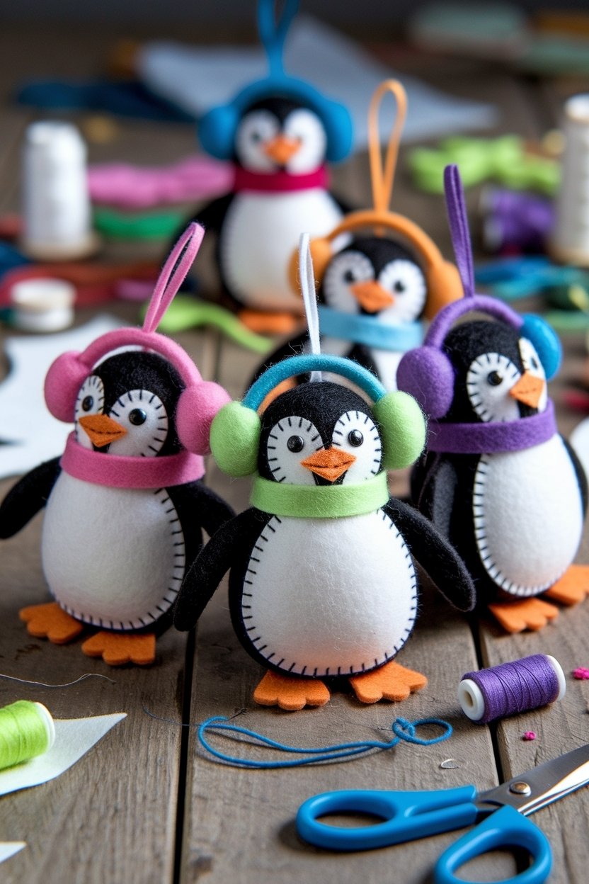 10 Adorable Penguin Crafts Kids Will Love To Make 6 Felt penguin ornament crafting