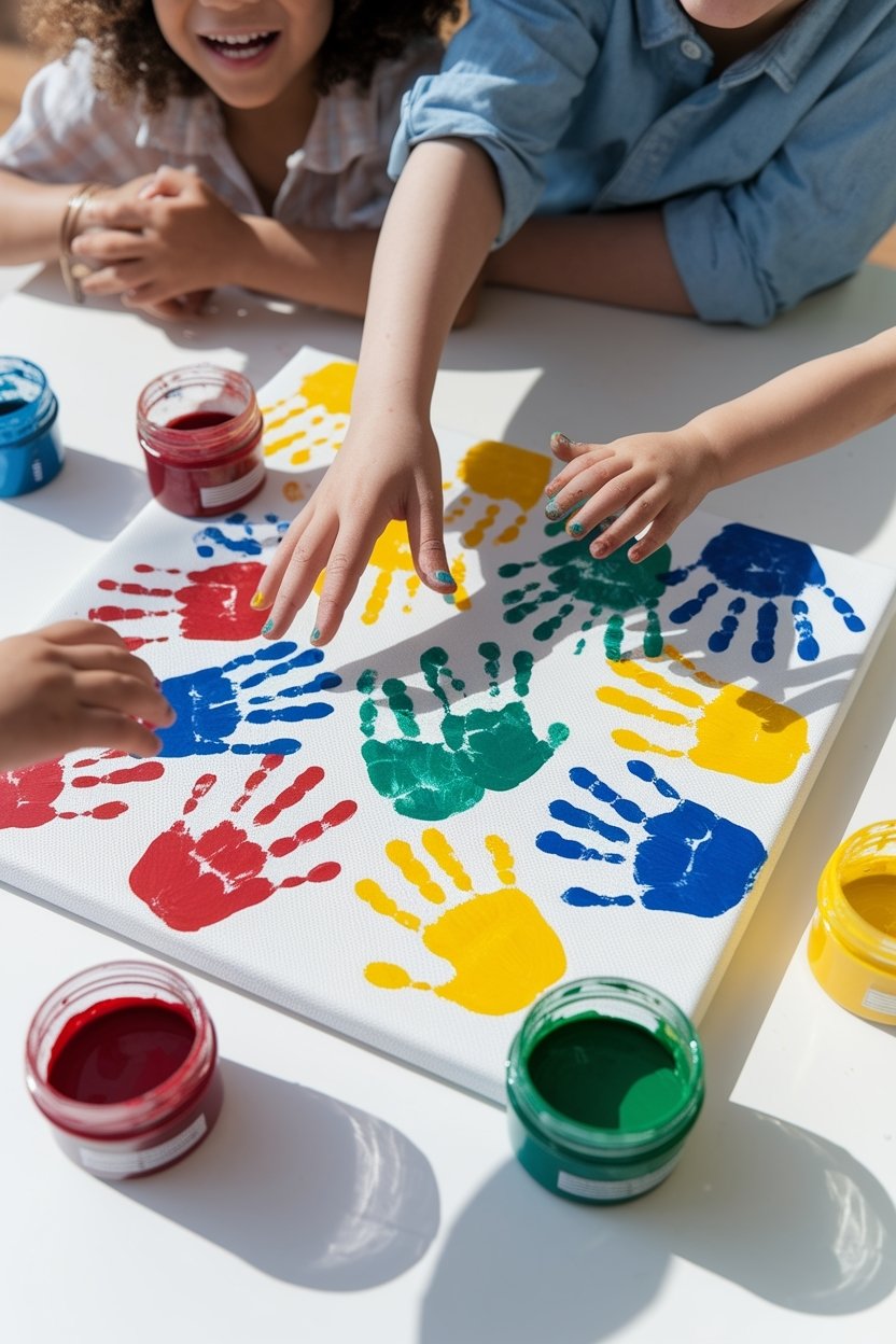 15 Easy Kids Art Projects That Keep Them Busy For Hours 10 Handprint art for memories