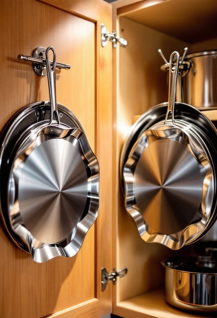 17 Brilliant Kitchen Cabinet Organization Hacks 4 Hang lids inside cabinets
