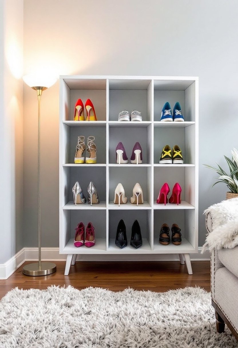 20 Stylish Ikea Kallax Ideas For Storage 9 Ikea kallax shoe organization