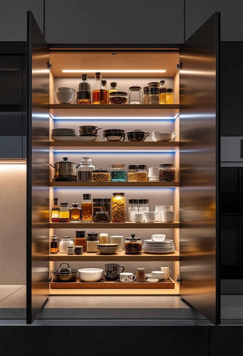 17 Brilliant Kitchen Cabinet Organization Hacks 17 Illuminate cabinets with leds
