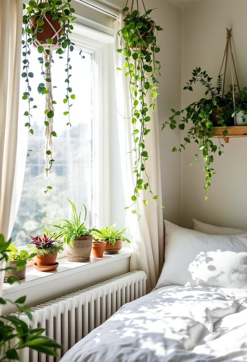 15 Budget-Friendly Small Bedroom Makeover Ideas 11 Indoor plants for freshness