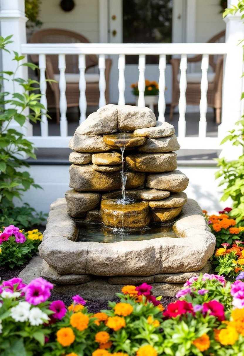 15 Front Porch Landscaping Ideas For Curb Appeal 10 Inviting porch water feature