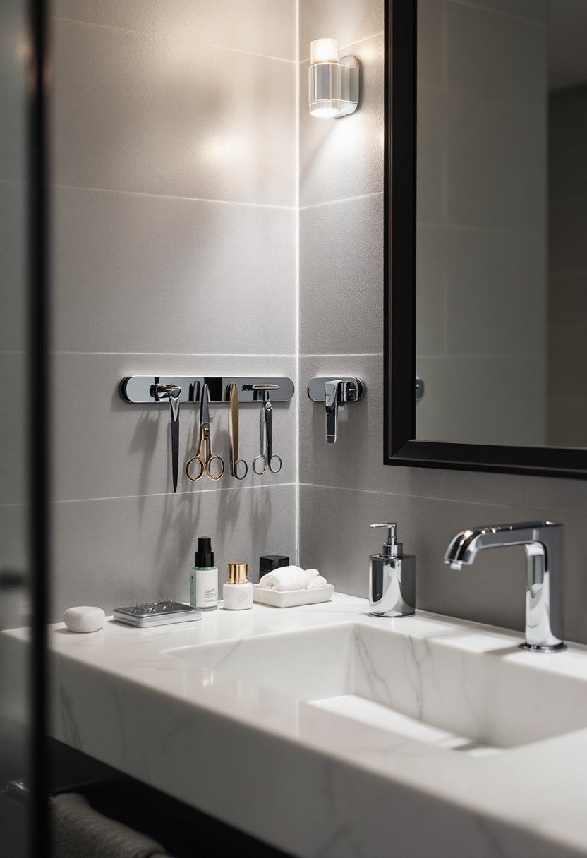 15 Clever Small Bathroom Storage Solutions 6 Magnetic strips for organization