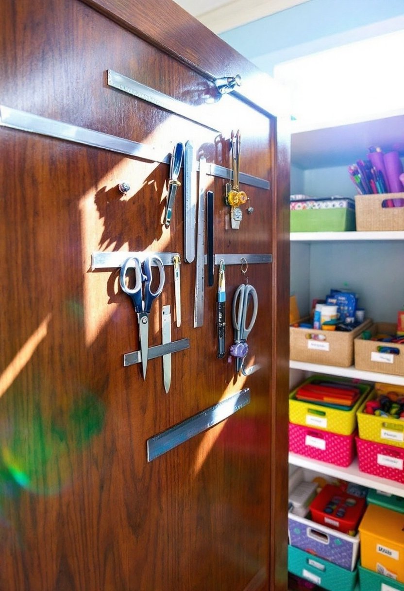 21 Craft Closet Organization Hacks You'Ll Love 5 Magnetic strips for organization