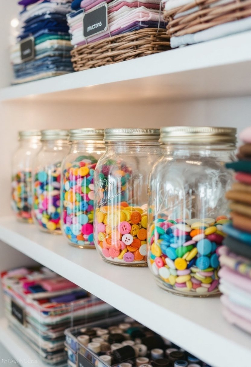 21 Craft Closet Organization Hacks You'Ll Love 11 Mason jars for organization