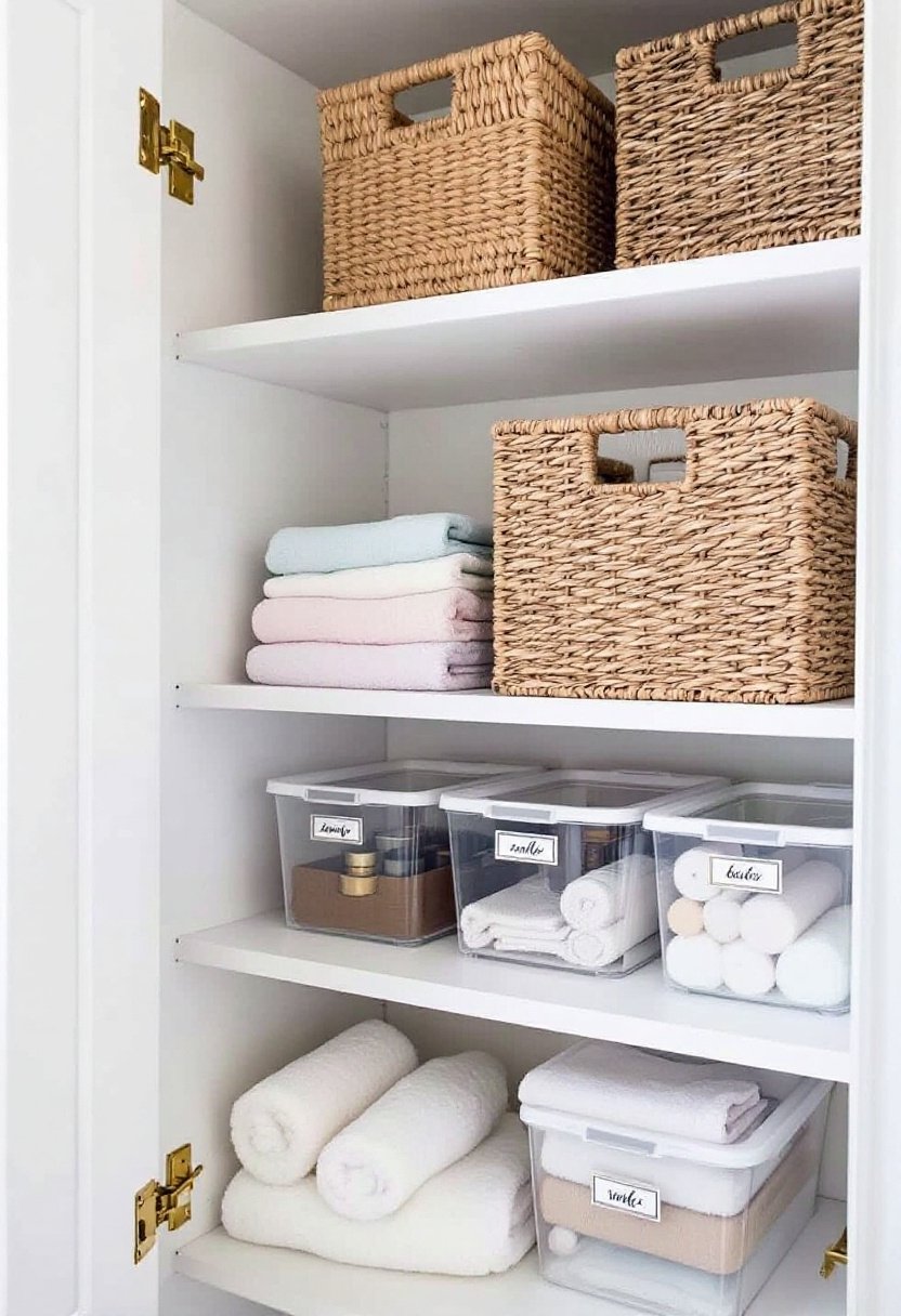 17 Easy Bathroom Closet Organization Tips 13 Maximize space minimize clutter