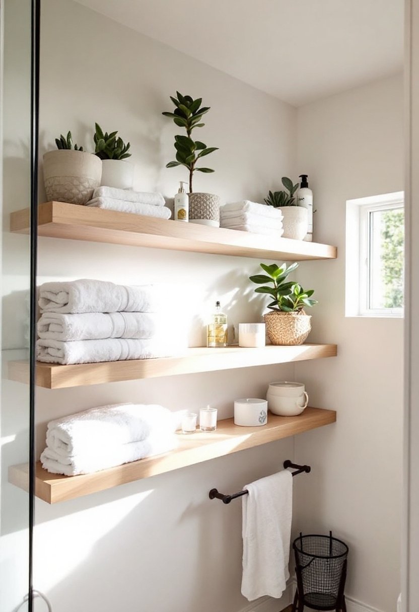20 Tiny Bathroom Ideas That Wow 11 Maximize space with shelves